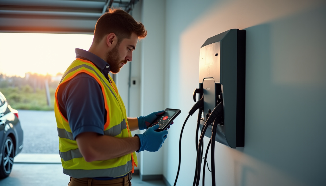 Technicien vérifiant le bon fonctionnement d
