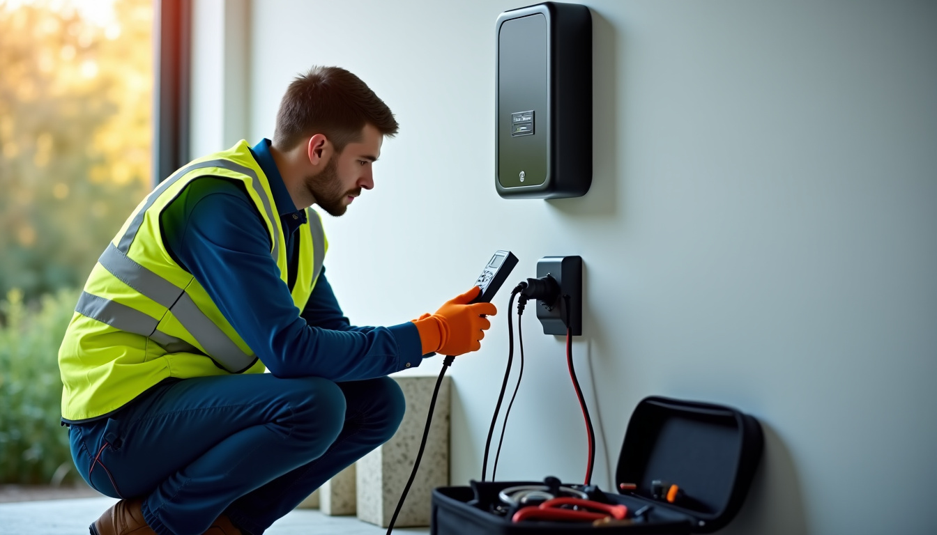 Technicien vérifiant le bon fonctionnement d