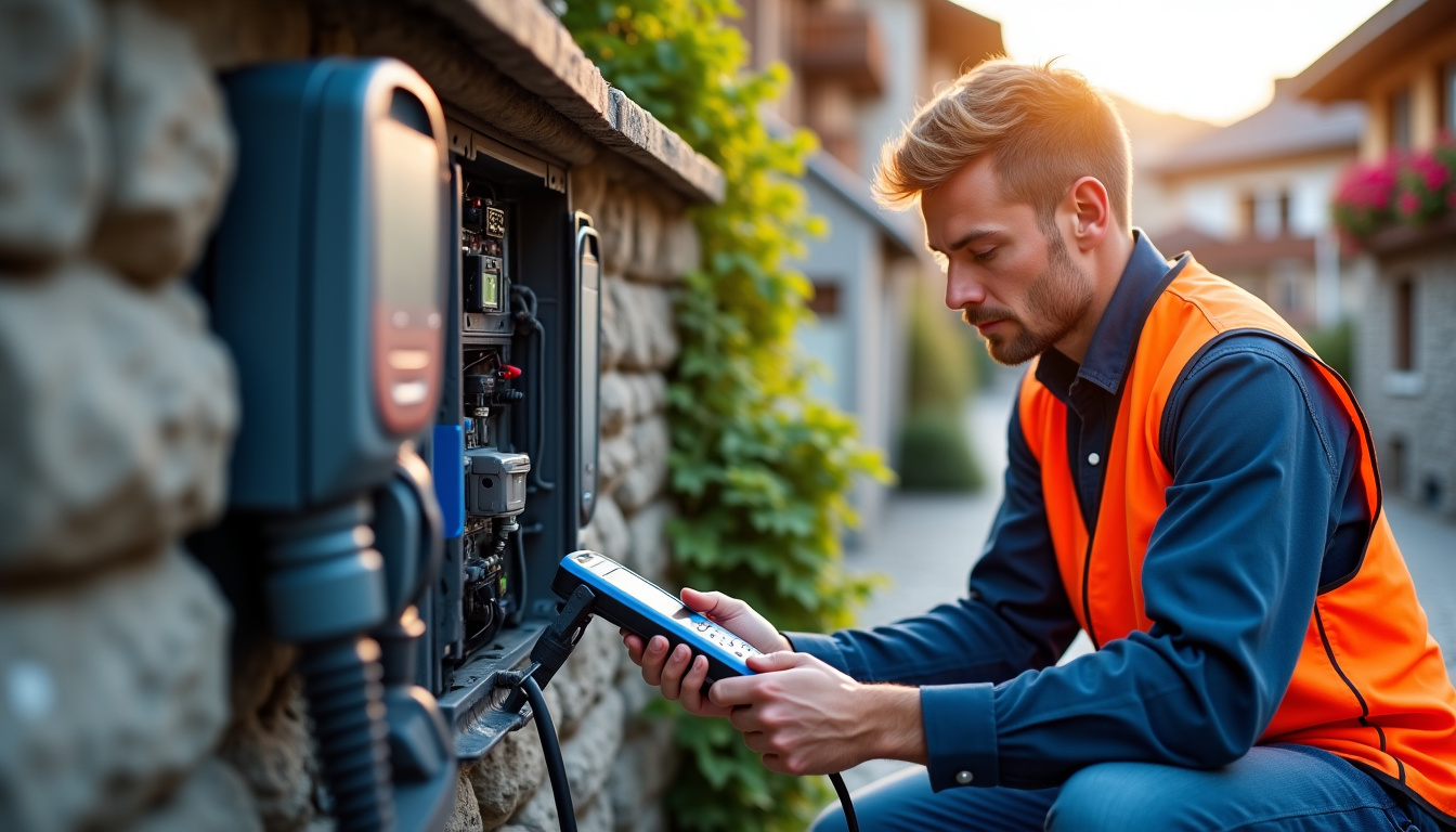 Technicien vérifiant le bon fonctionnement d