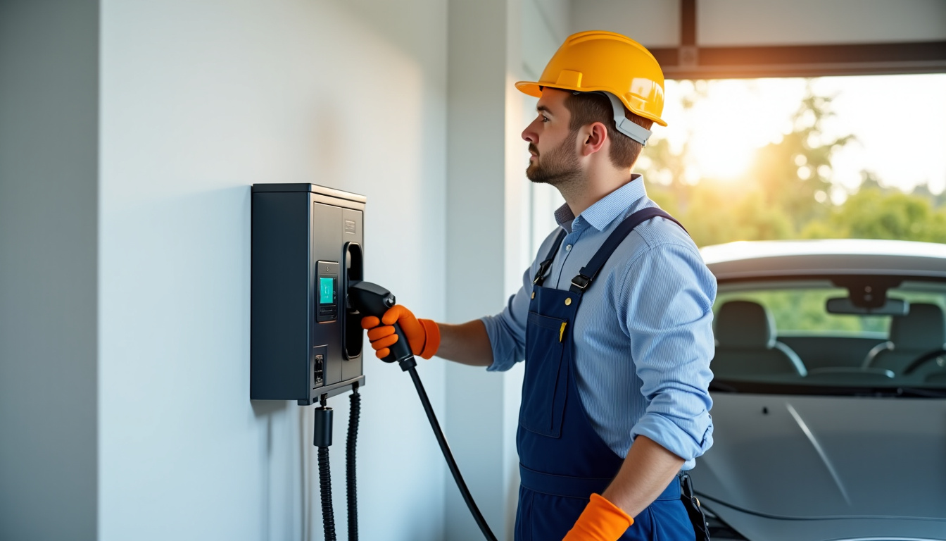 Un électricien certifié IRVE en train d