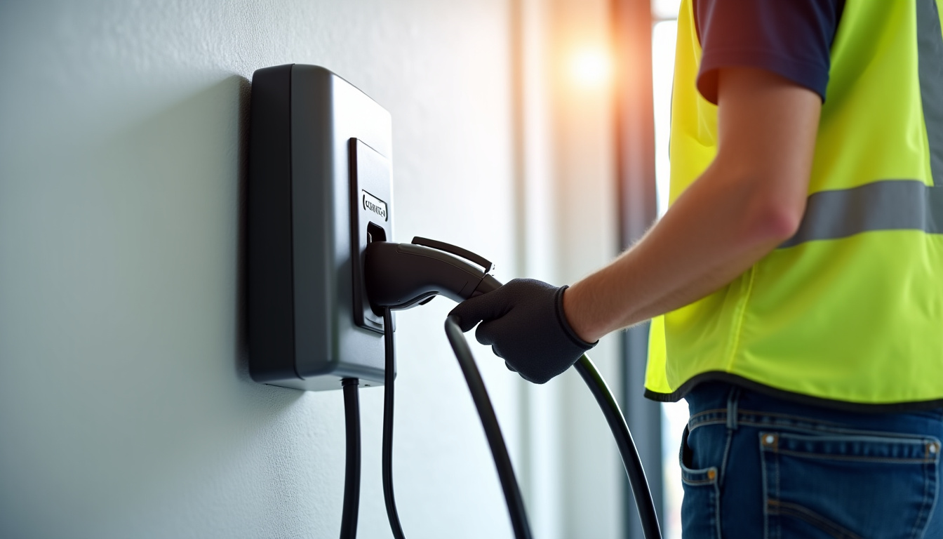 Un électricien en train d