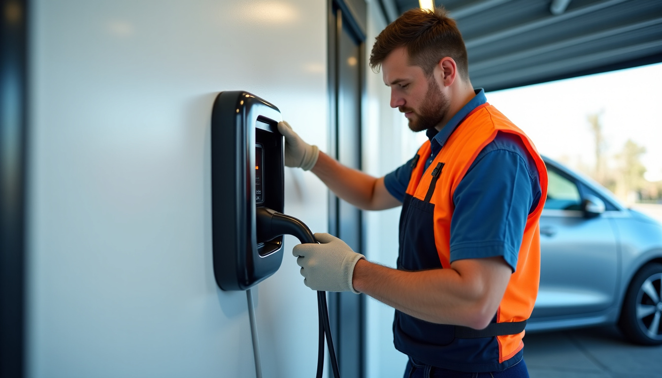 Un électricien en train d