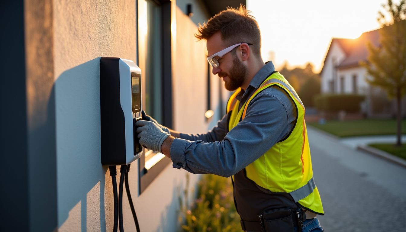 Un électricien en train d