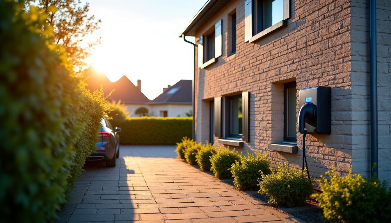 Vue extérieure d’une maison équipée d’une borne de recharge électrique à Villiers-le-Morhier