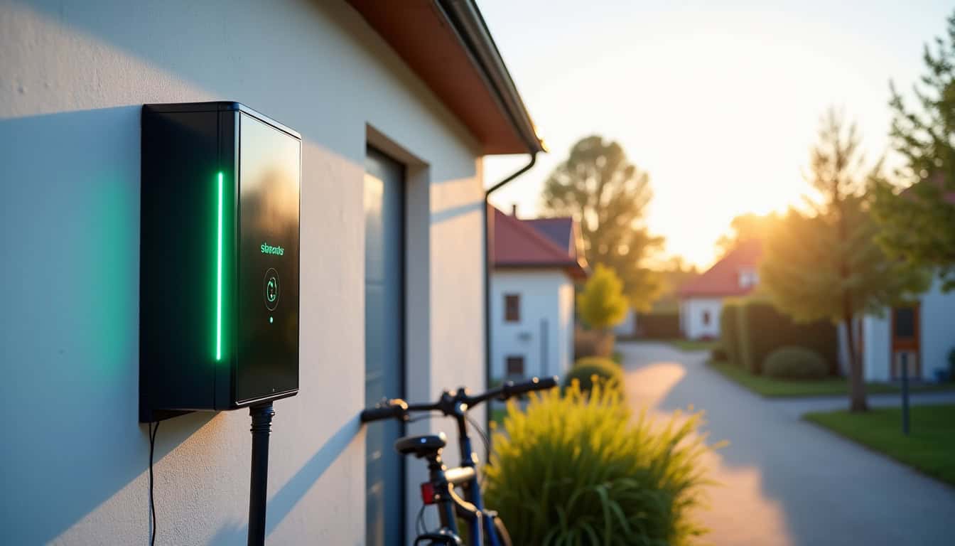 Borne de recharge électrique connectée à un système photovoltaïque à Comines