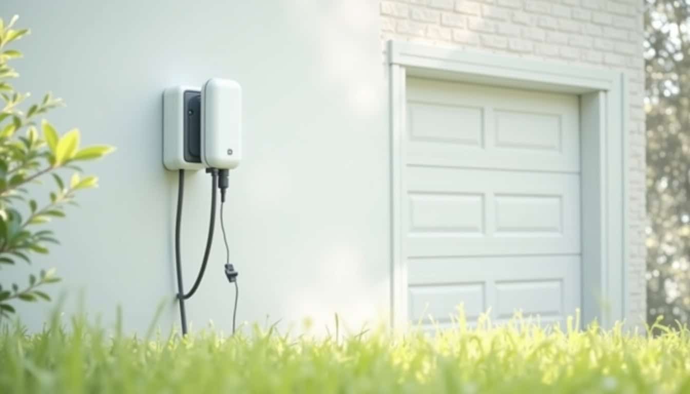 Borne de recharge électrique en cours d