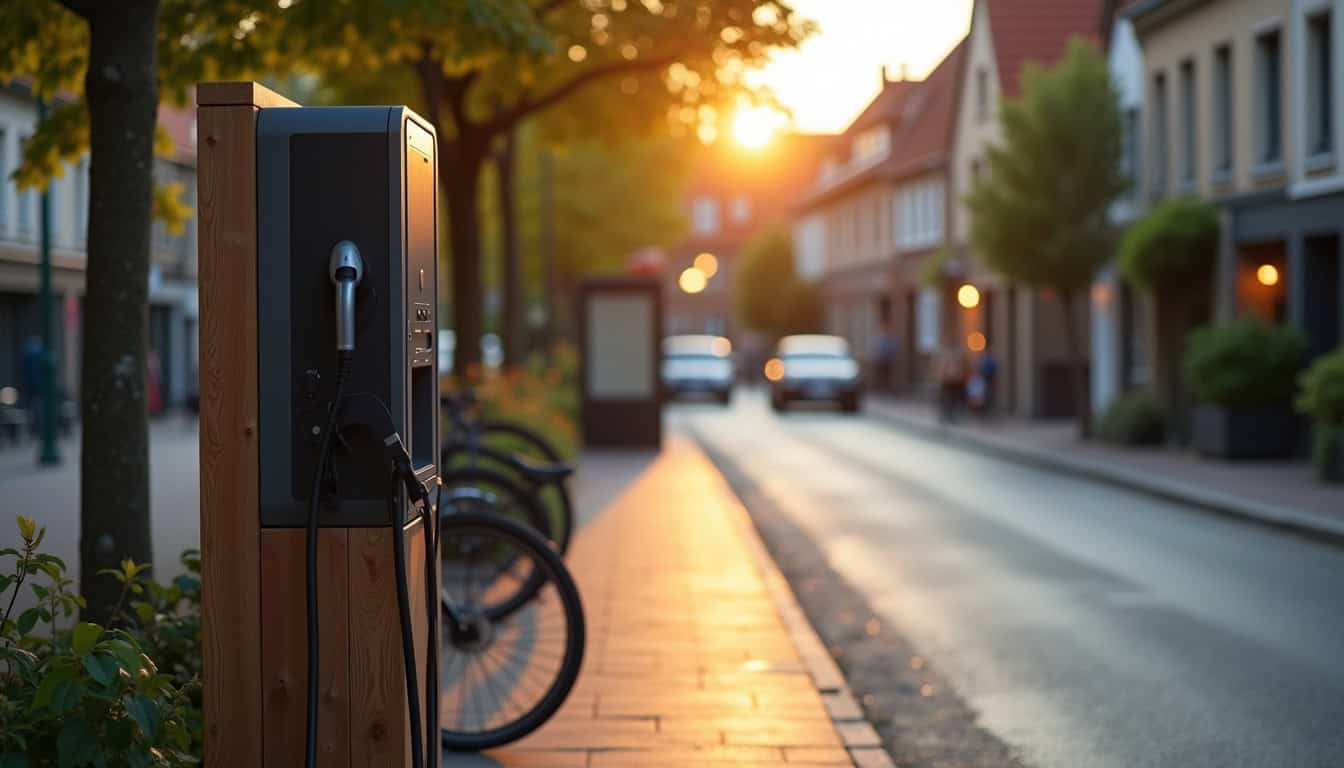 Borne de recharge électrique en espace public à Drusenheim