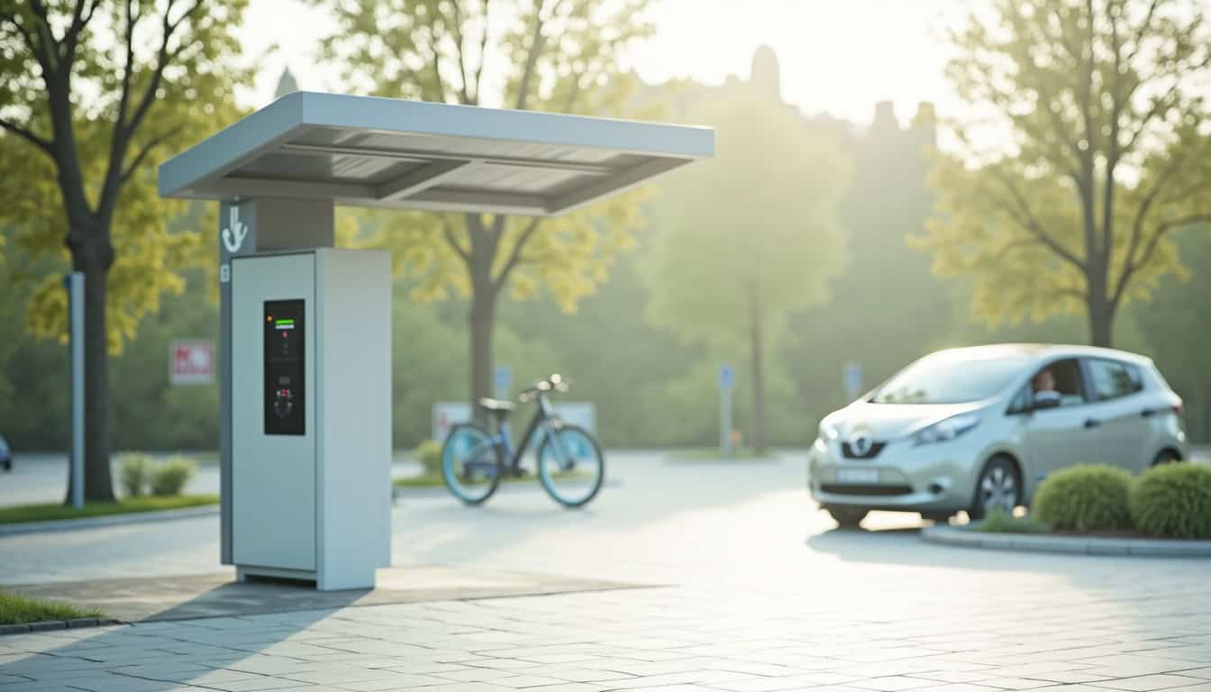 Borne de recharge électrique en extérieur à Chemaudin et Vaux