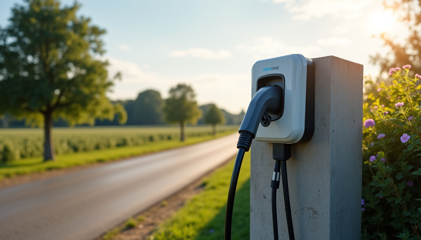 Borne de recharge électrique en libre-service installée le long d