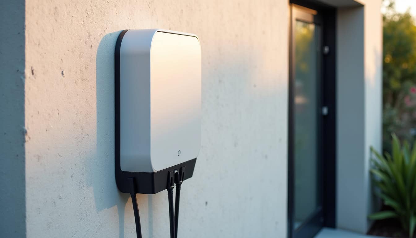 Borne de recharge électrique fixée au mur d