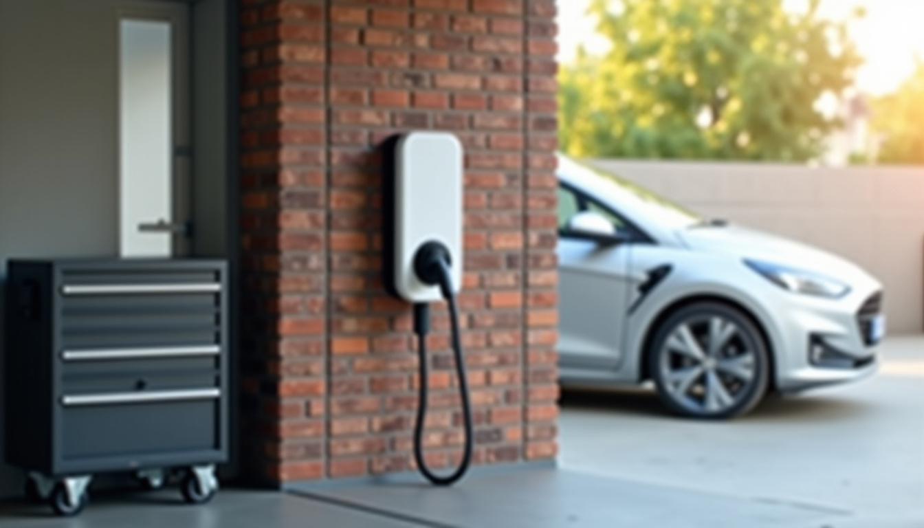 Borne de recharge électrique installée à l