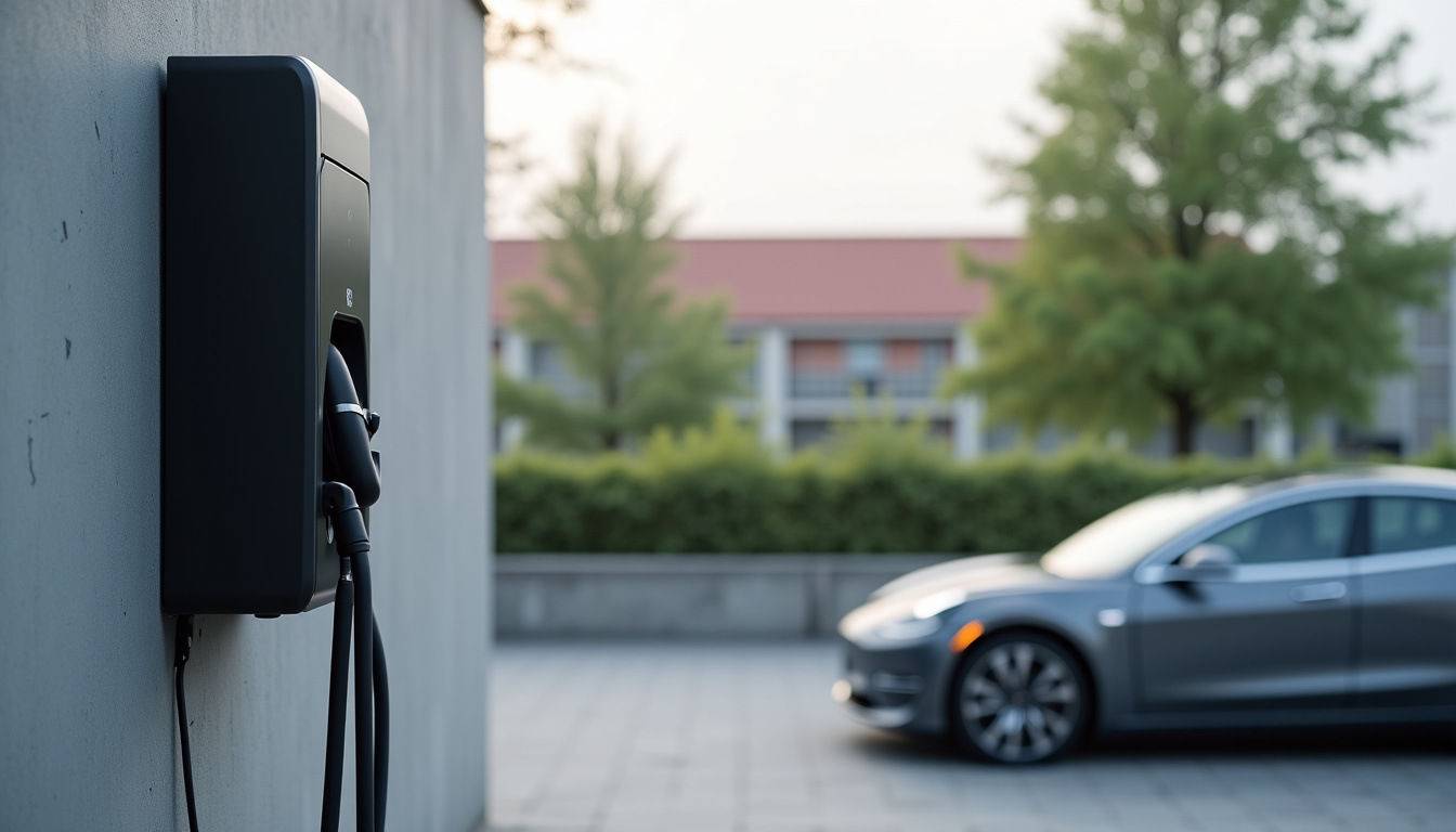 Borne de recharge électrique installée à l