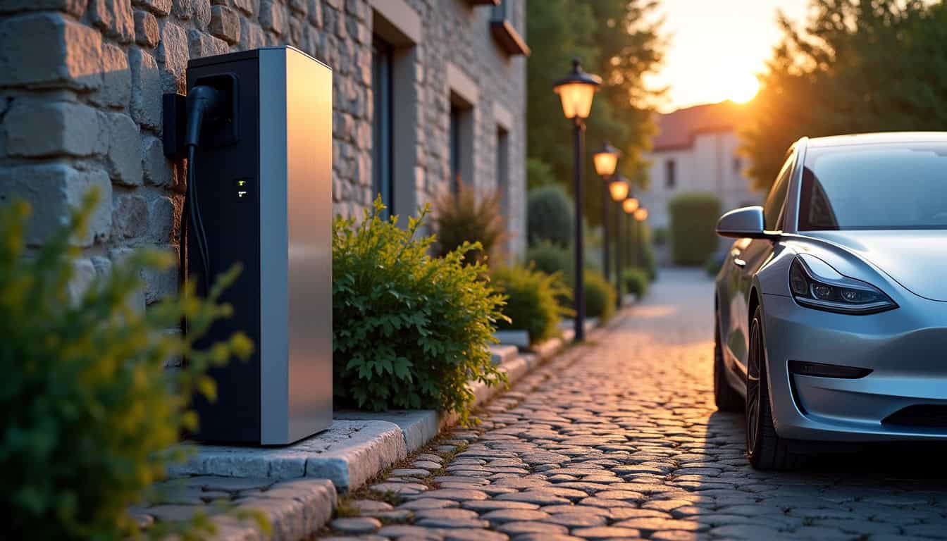 Borne de recharge électrique installée à l