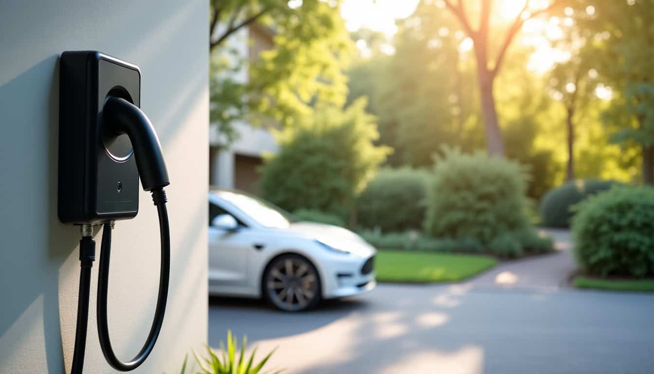 Borne de recharge électrique installée à l