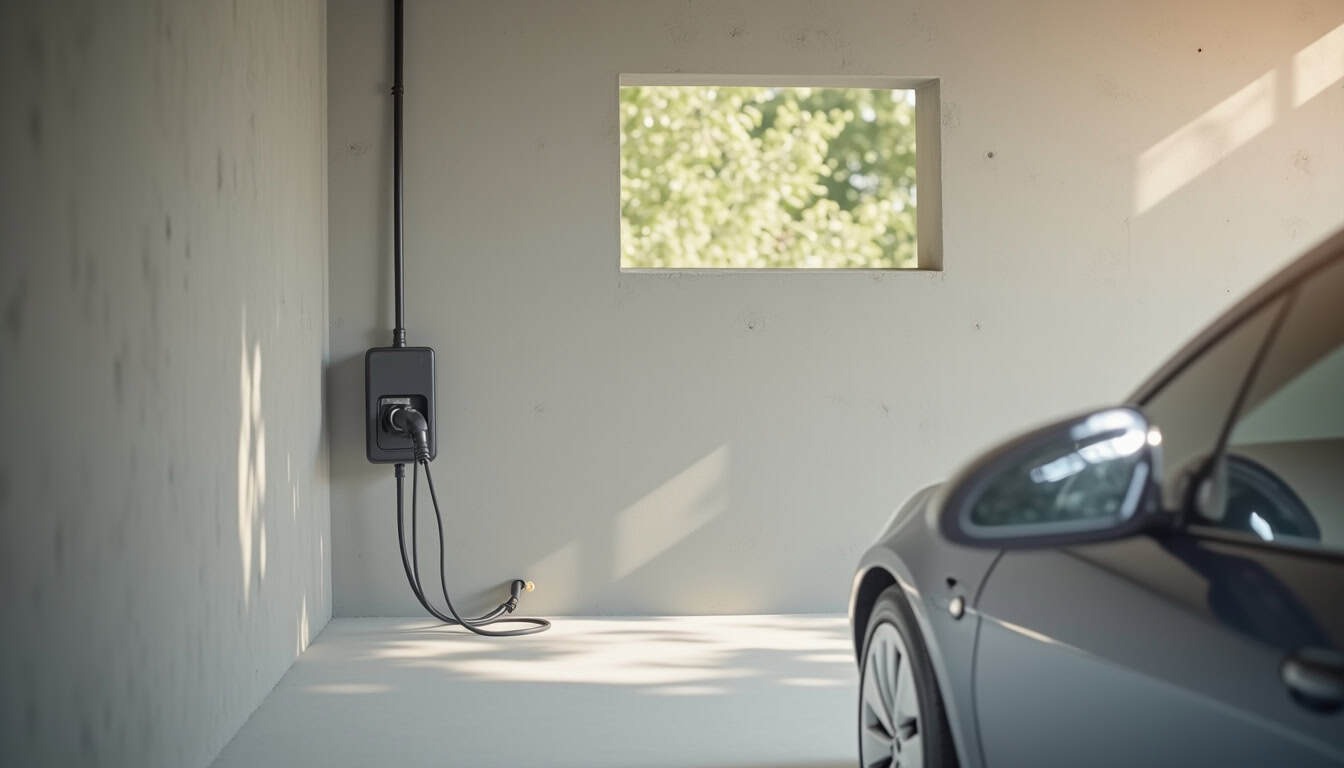 Borne de recharge électrique installée à l