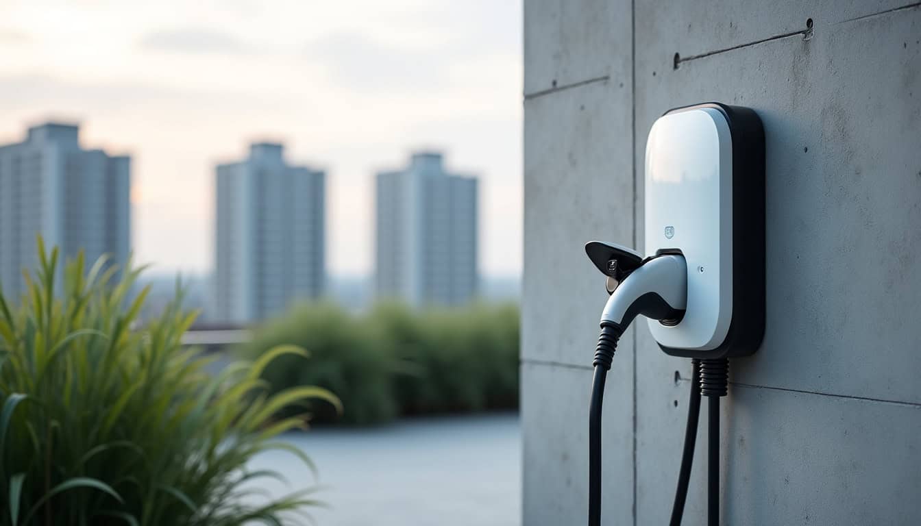 Borne de recharge électrique installée à l