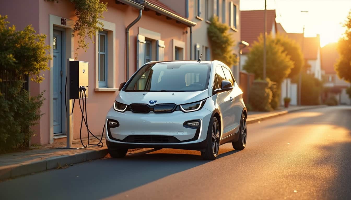 Borne de recharge électrique installée à l