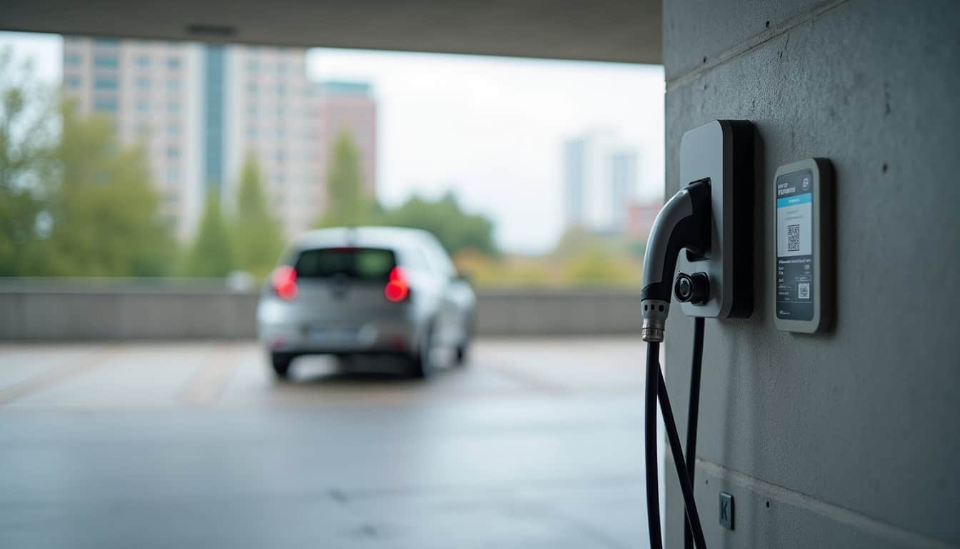 Borne de recharge électrique installée à l