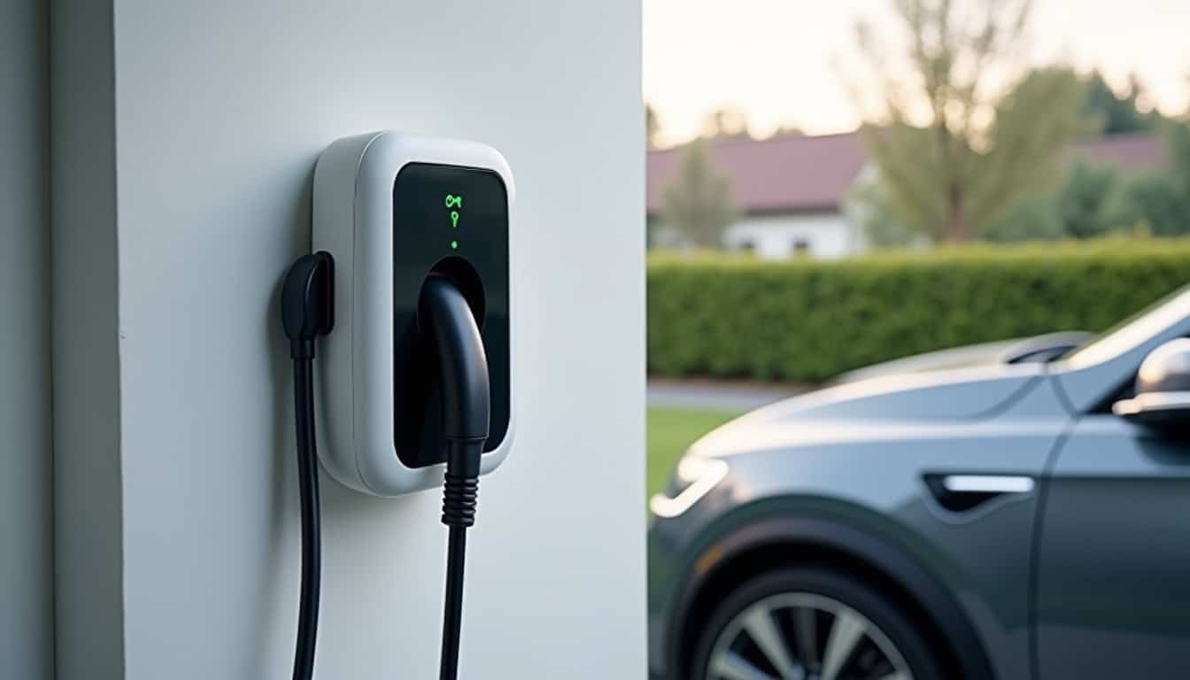 Borne de recharge électrique installée à proximité d