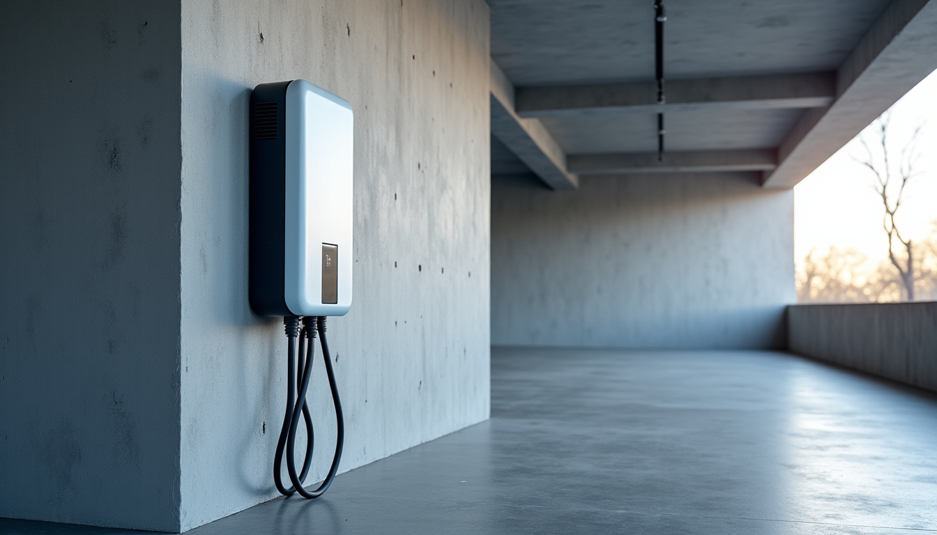 Borne de recharge électrique installée dans un parking de copropriété à Thorigny