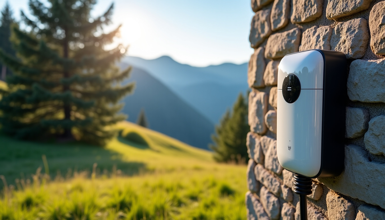 Borne de recharge électrique installée en extérieur à Habère-Lullin