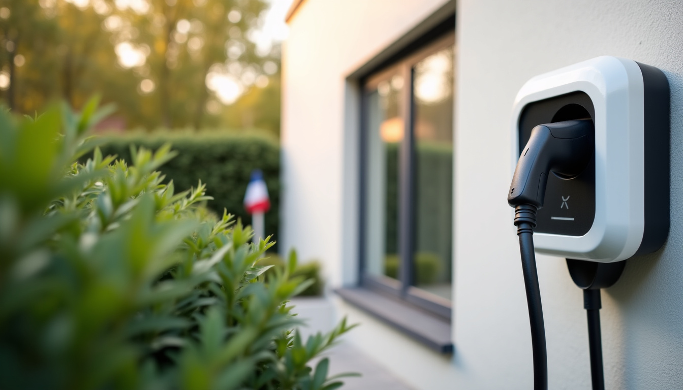 Borne de recharge électrique installée sur une maison individuelle à Cissé