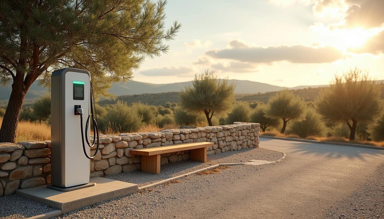 Borne de recharge électrique publique située au 27 Chemin de Muret à Longages