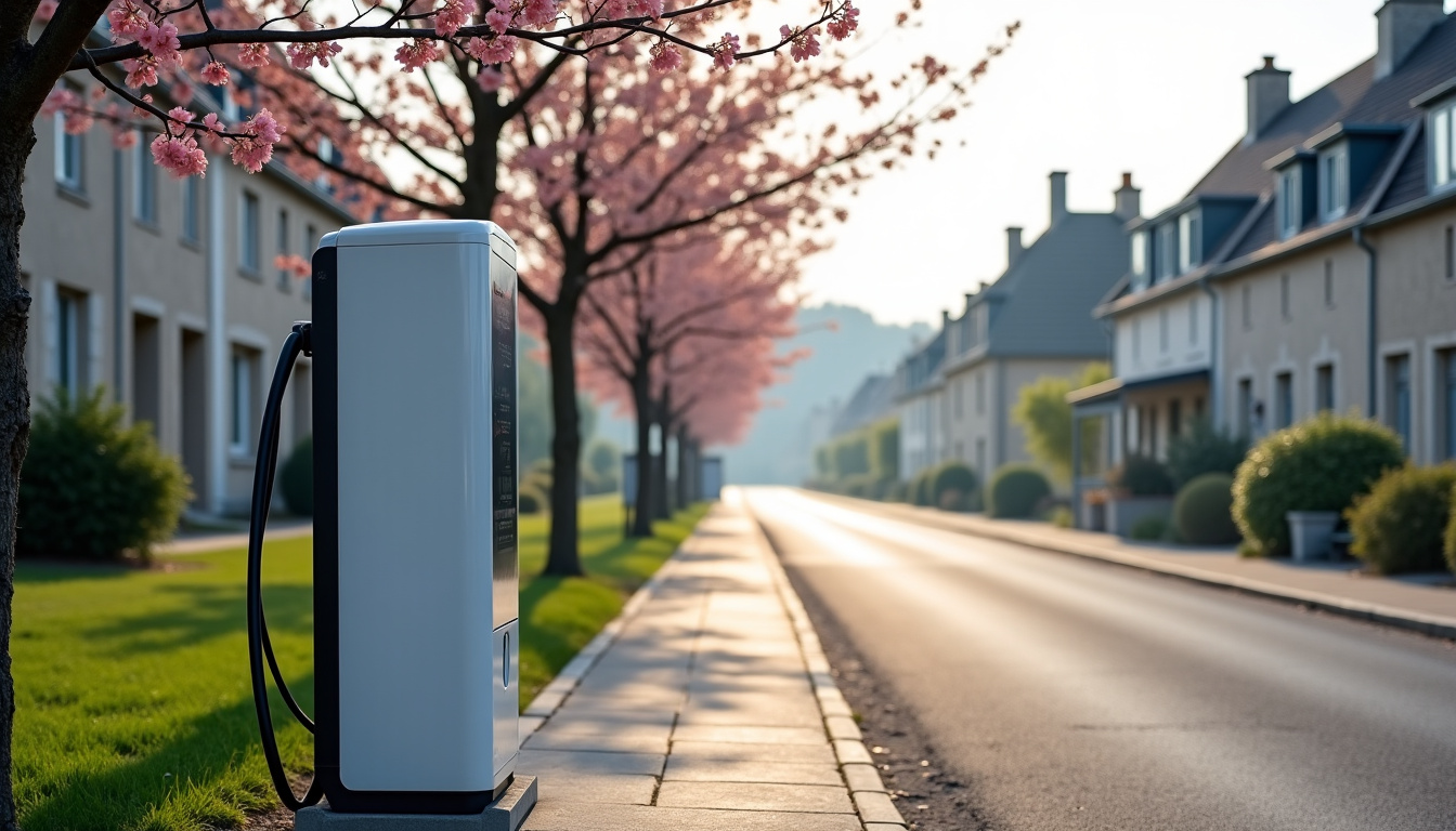 Borne de recharge électrique située au 8 Rue de la Mairie à Bouville