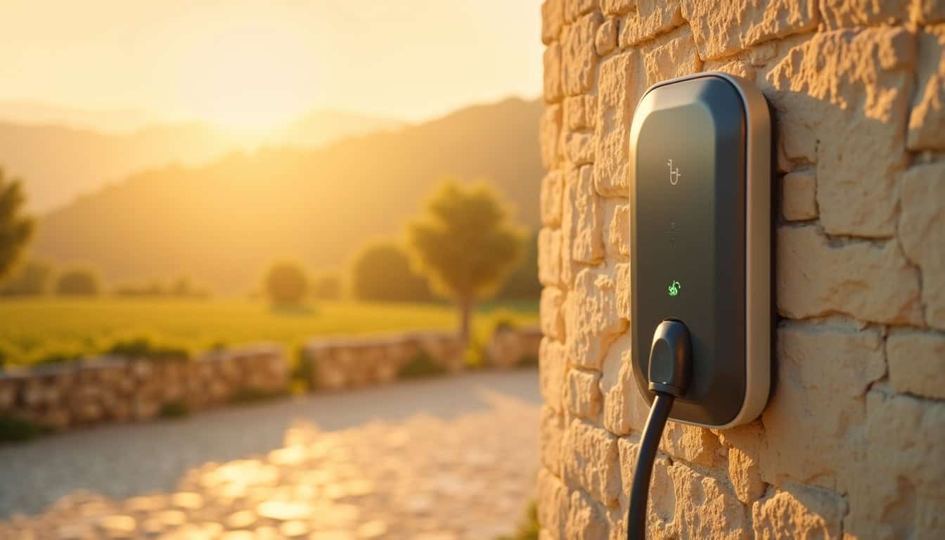 Borne de recharge installée à côté d