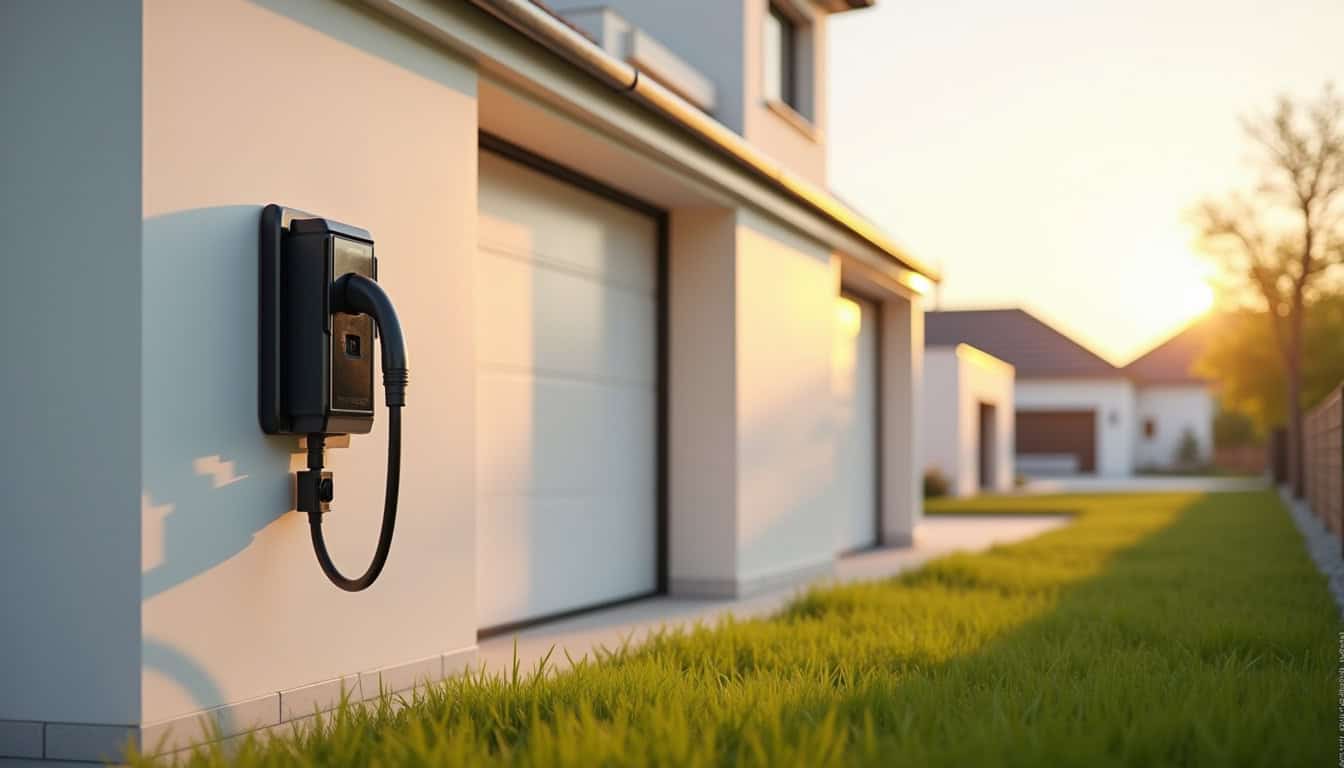 Borne de recharge installée à côté d