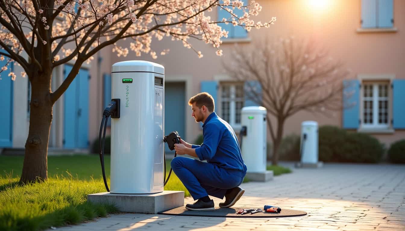 Borne de recharge installée à l