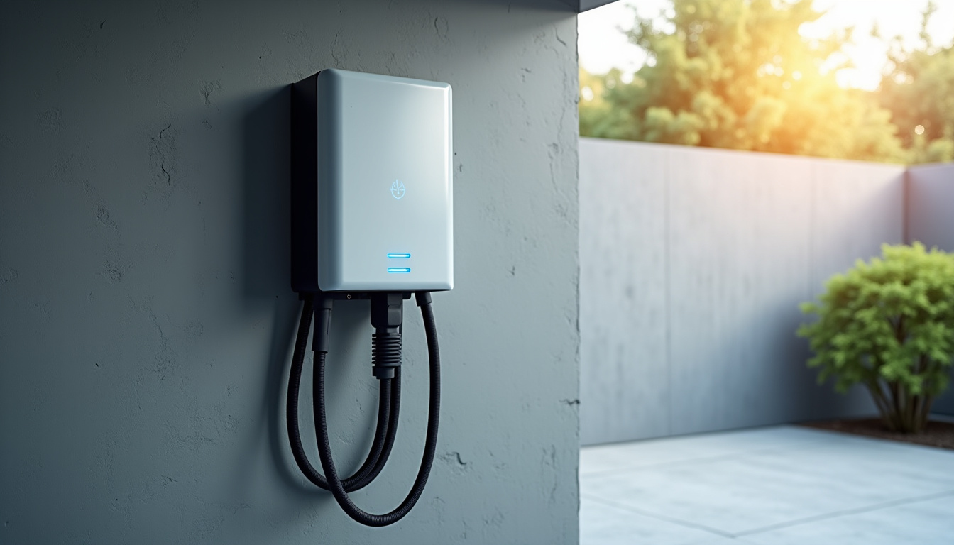 Borne de recharge installée dans un garage privé à Saint-Pierre-La-Noue, conforme aux normes électriques