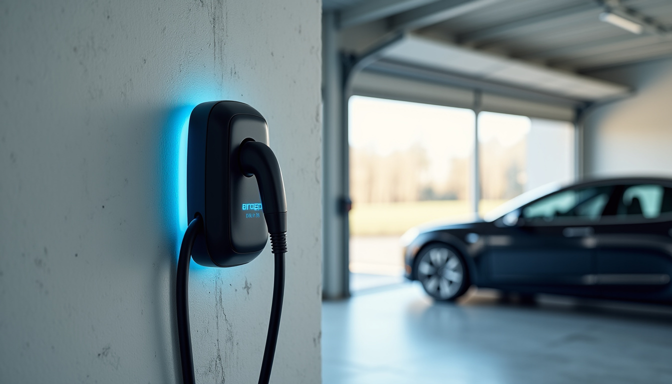 Borne de recharge installée dans un garage privé à Tullins