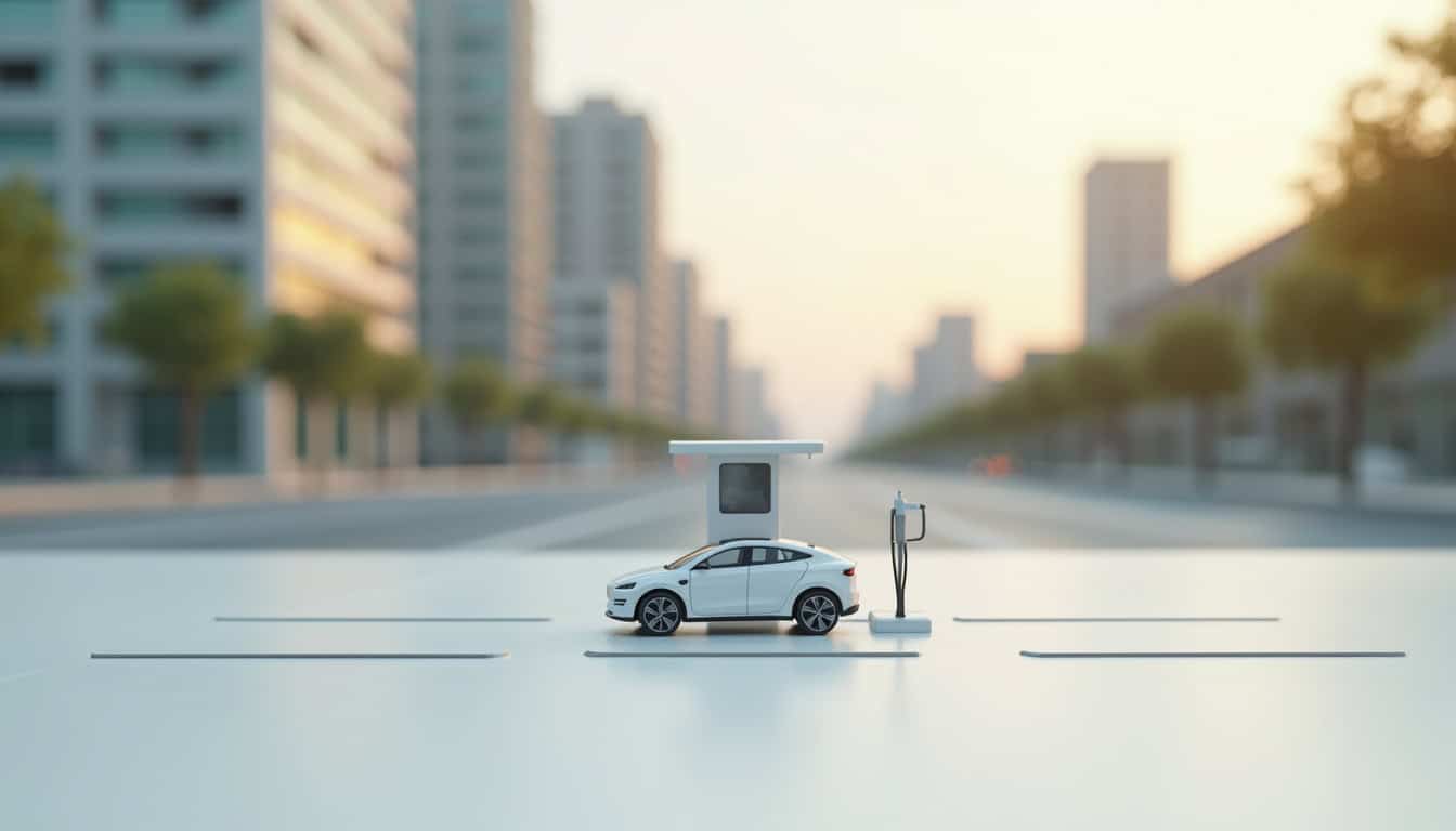 Borne de recharge installée dans un parking d