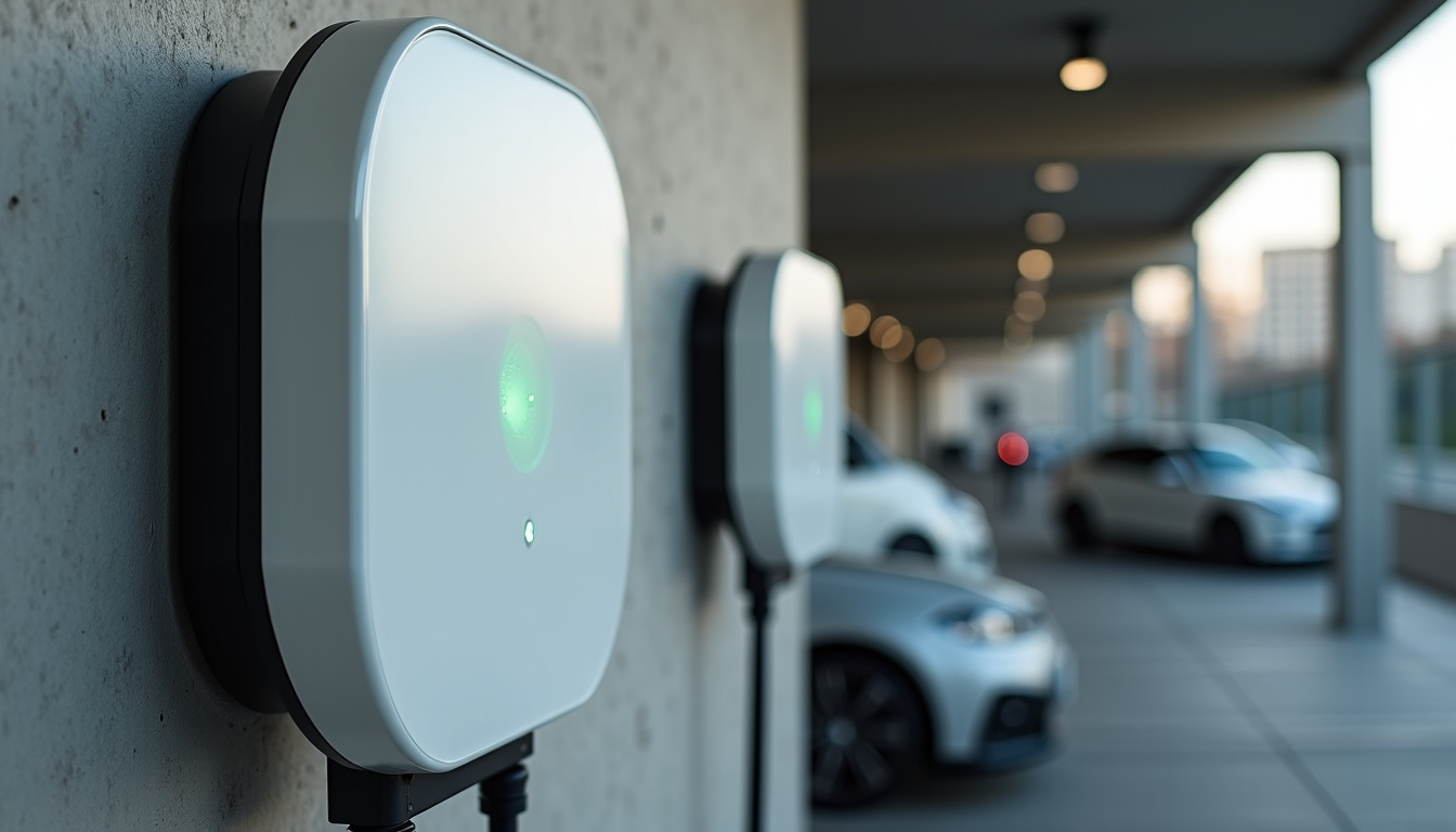 Borne de recharge installée dans un parking de copropriété à Saint-Geours-de-Maremne