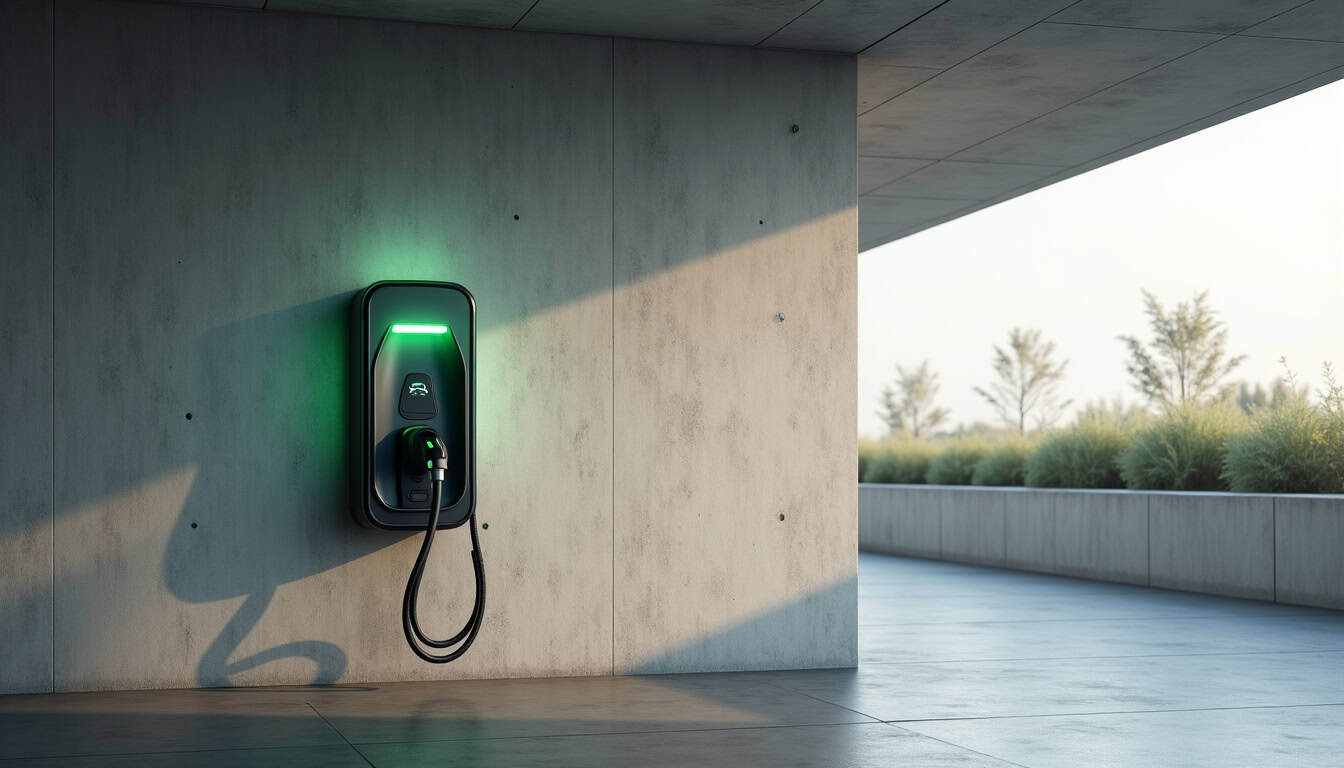 Borne de recharge installée dans un parking souterrain de copropriété à Berrwiller