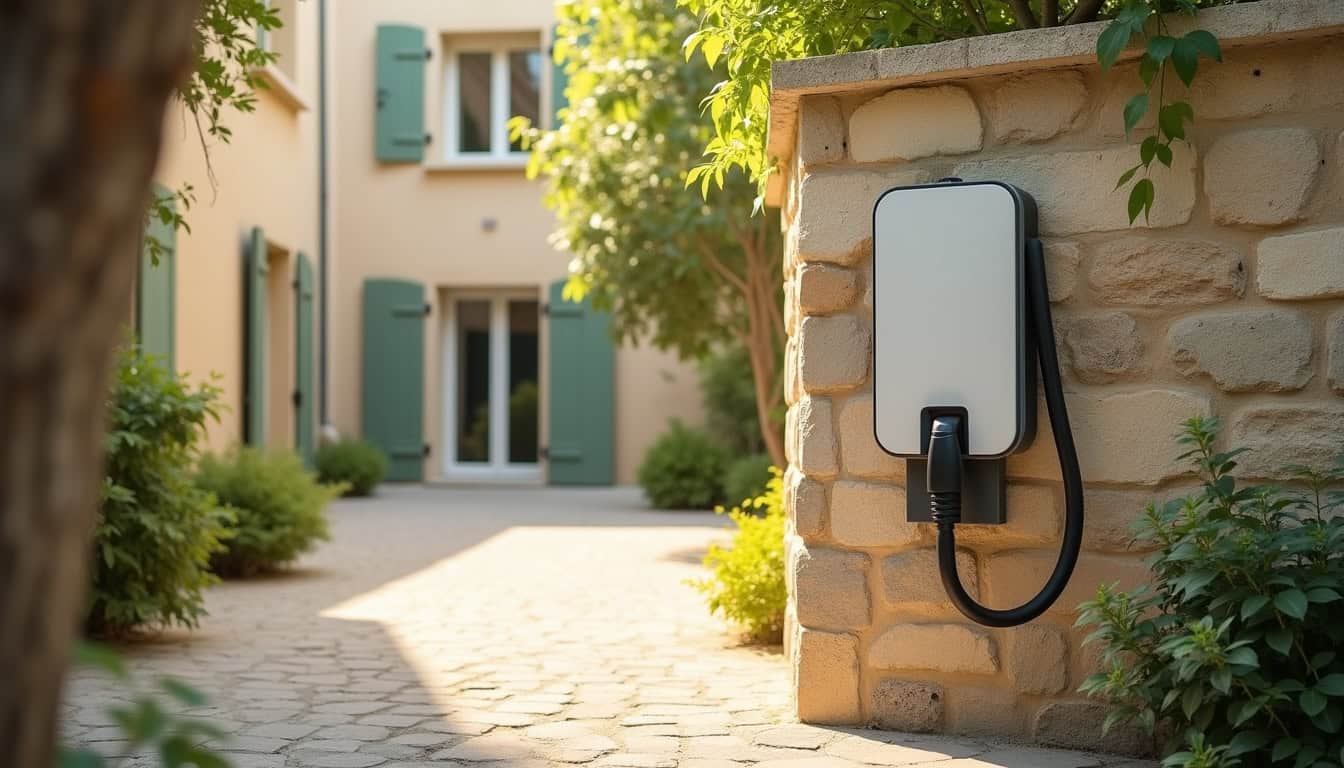 Borne de recharge installée dans une copropriété à Pernes-les-Fontaines