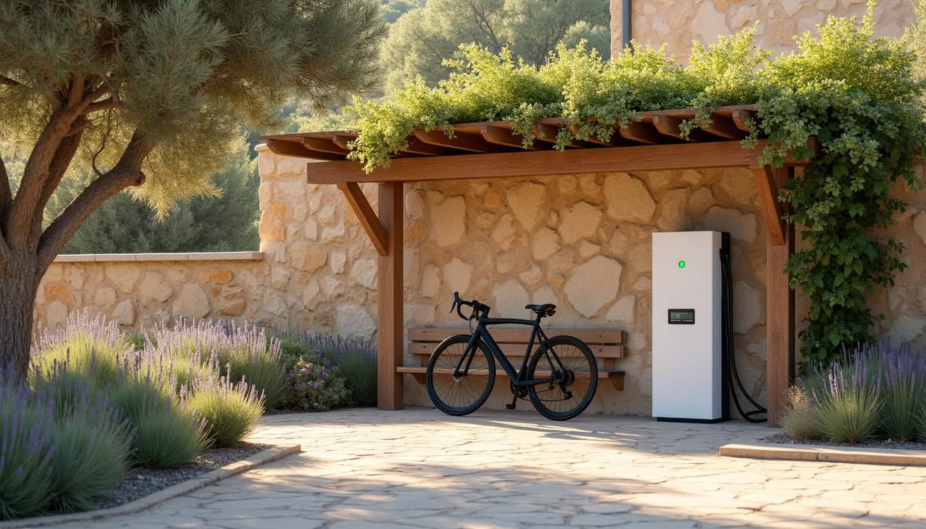 Borne de recharge installée de manière durable avec intégration paysagère à Claira