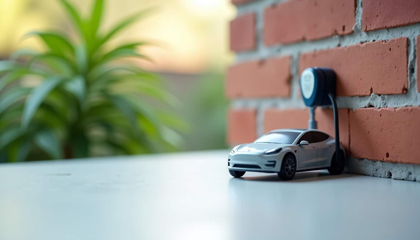 Borne de recharge installée sur la façade d