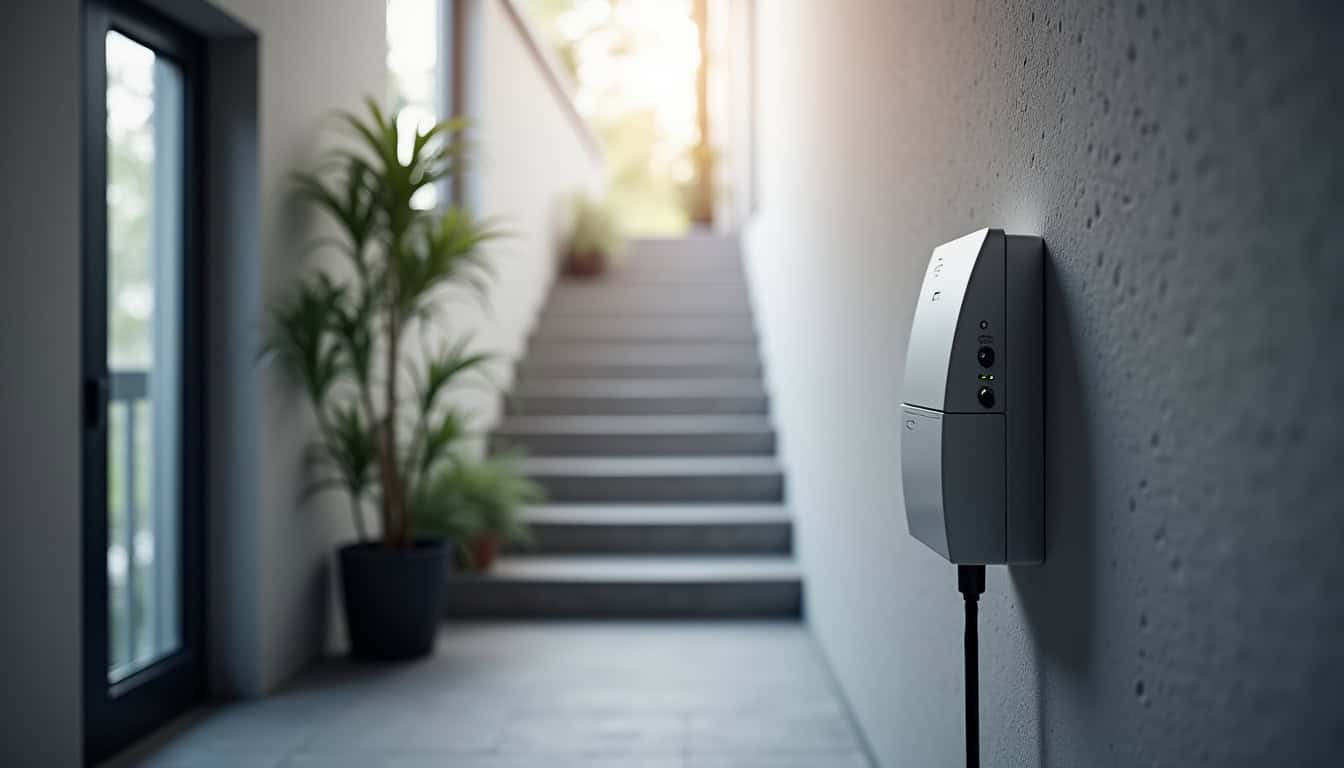 Borne de recharge murale installée à l