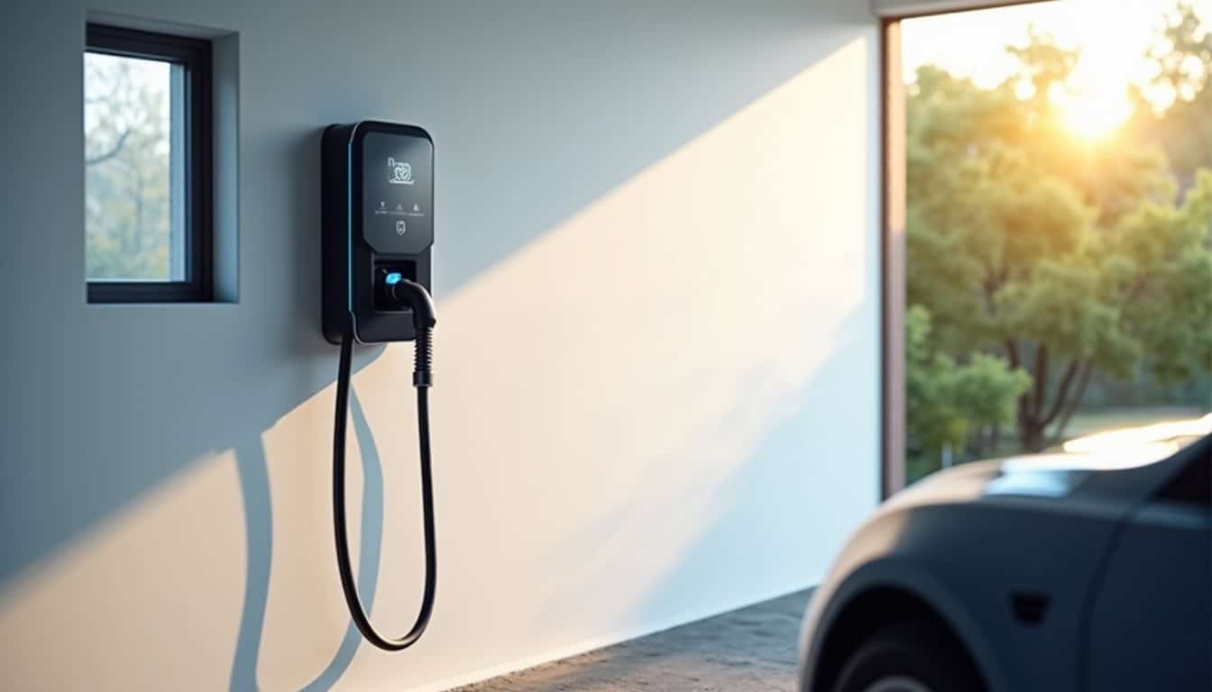 Borne de recharge murale installée à l