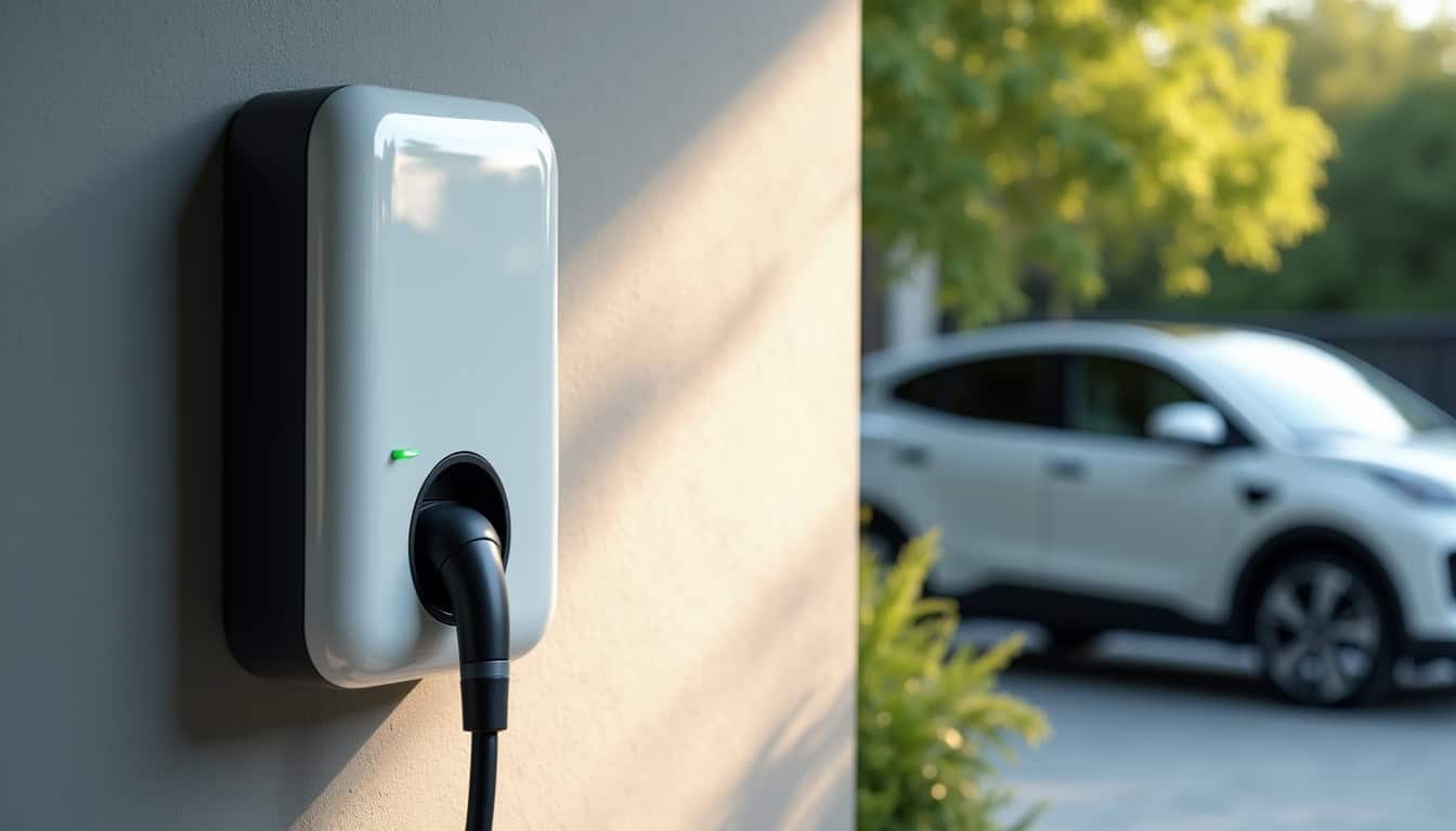 Borne de recharge murale installée à l