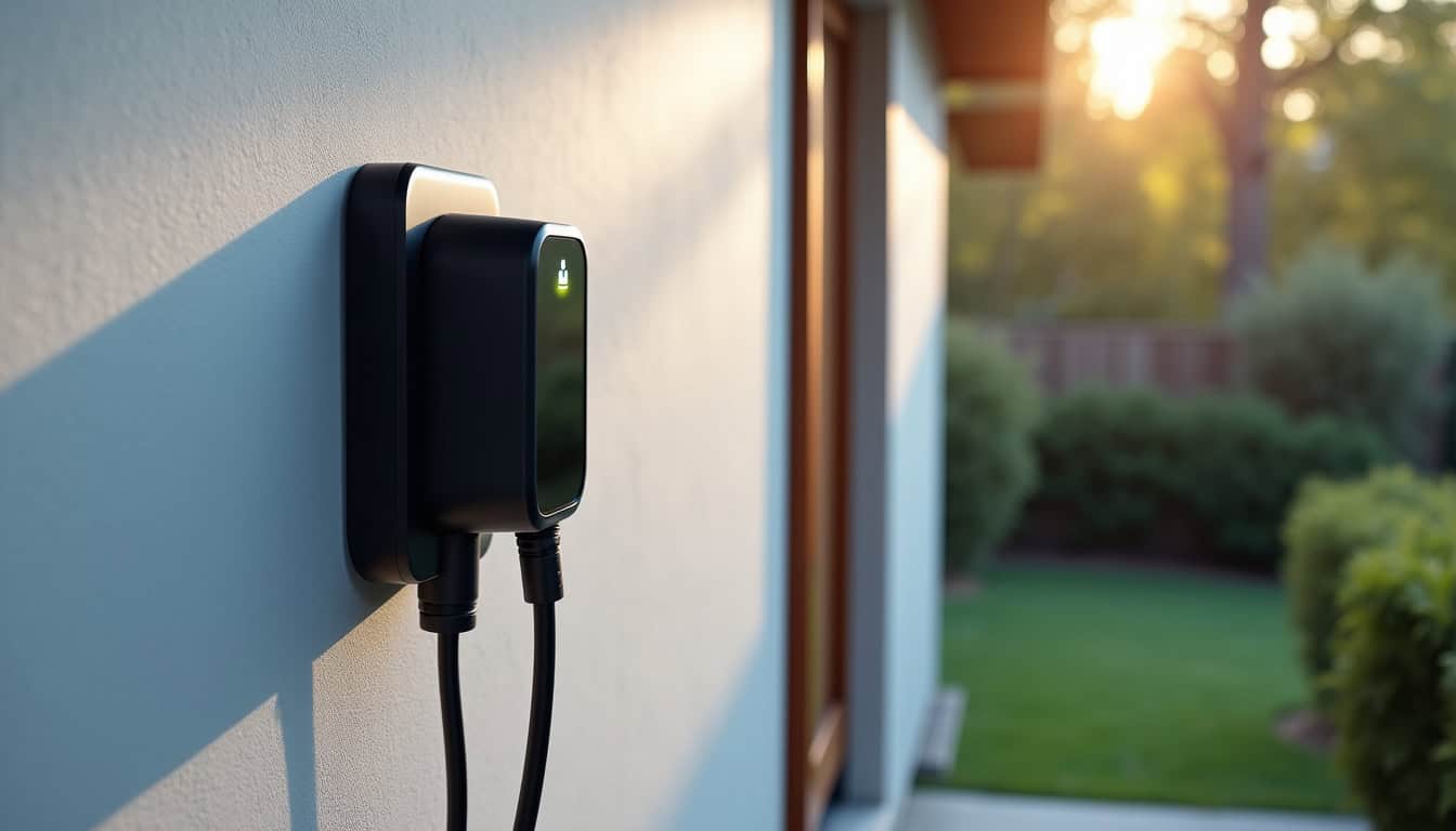 Borne de recharge murale installée à l