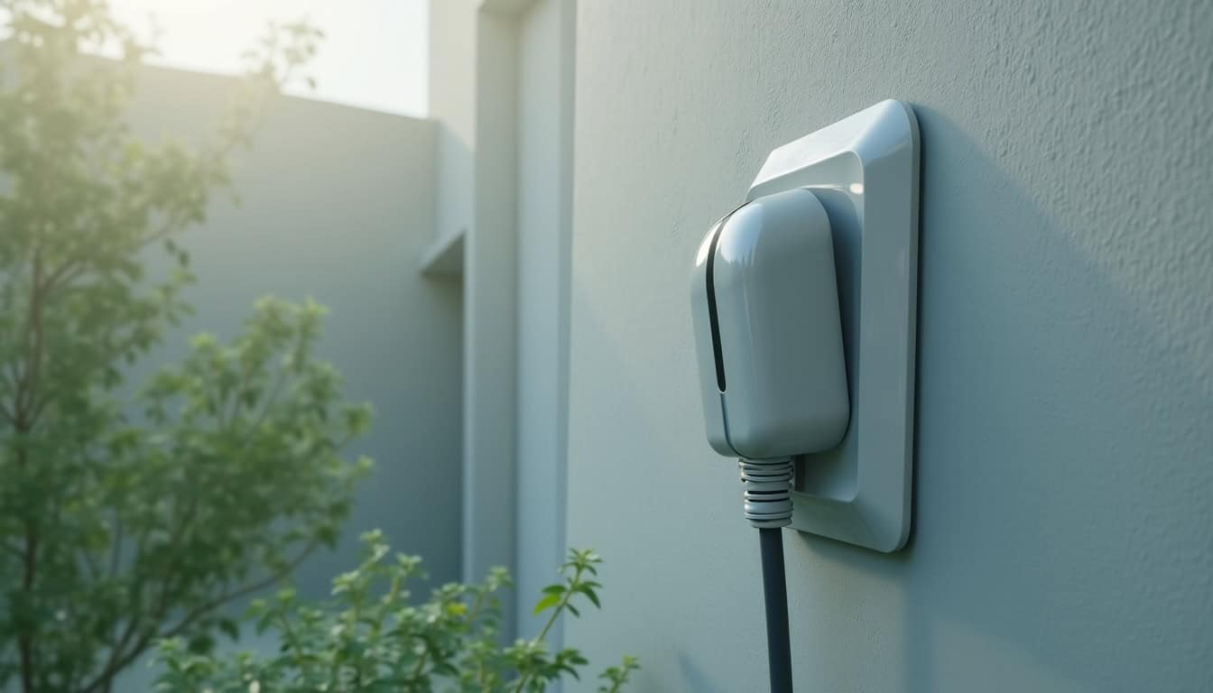 Borne de recharge murale installée à l