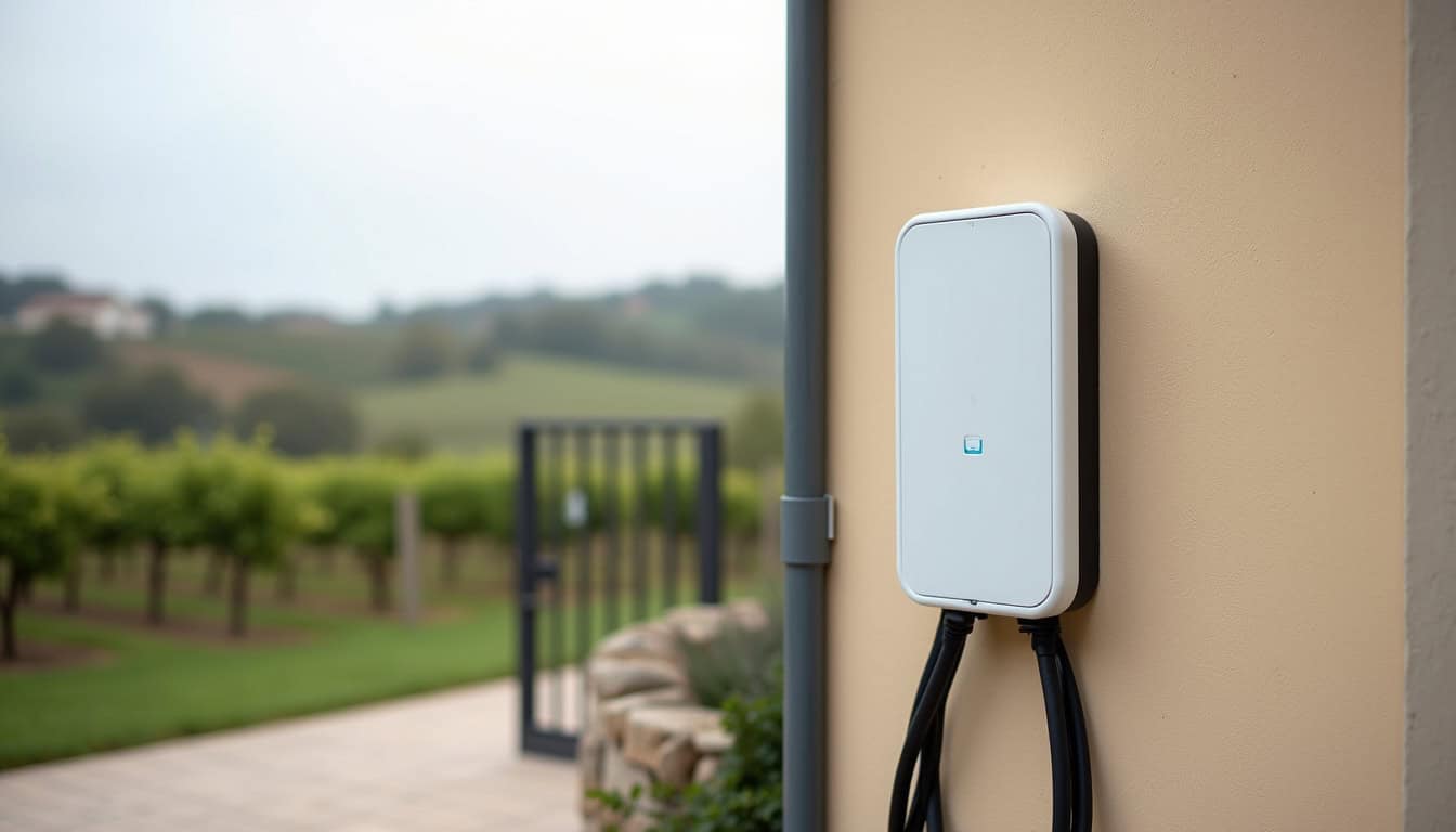 Borne de recharge murale installée à l