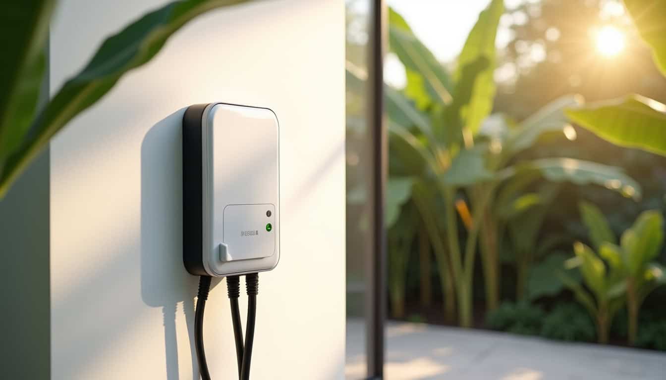 Borne de recharge murale installée à l
