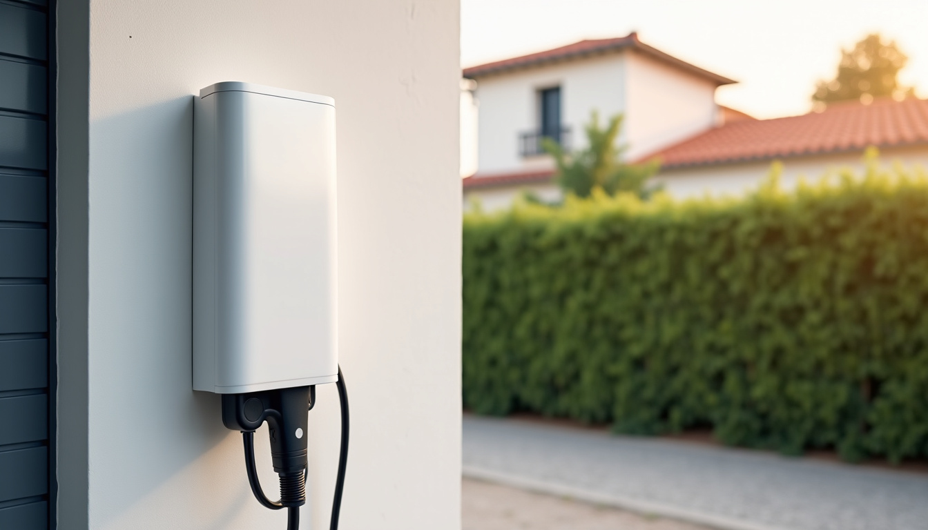 Borne de recharge pour véhicule électrique en cours d