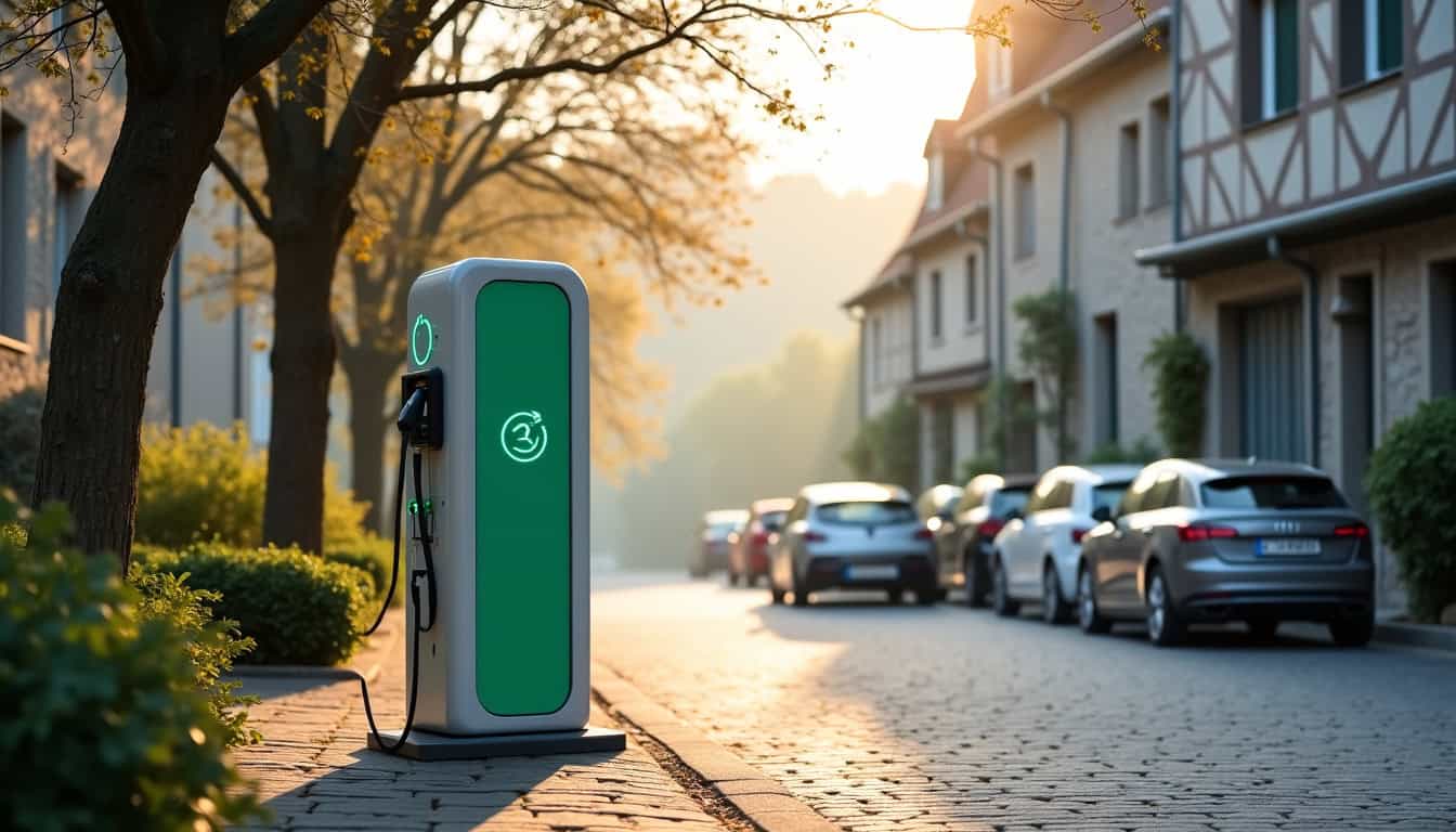 Borne de recharge publique Freshmile située sur la Grand Rue à Colomby-Anguerny