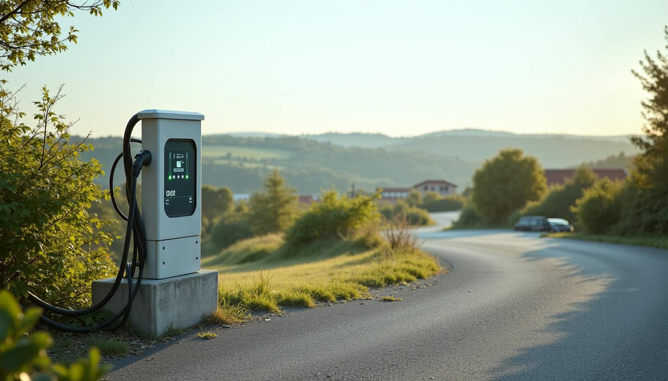 Borne de recharge publique installée à Lempdes, de l