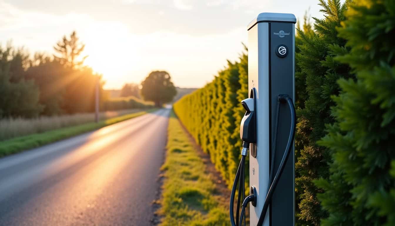 Borne de recharge publique installée sur le Chemin de la Veillotière à Ceaucé